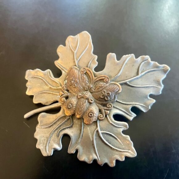 Orange Red Yellow Brown Spessartitle squ bead necklace W/ Steph Dweck Pin - Picture 4 of 12